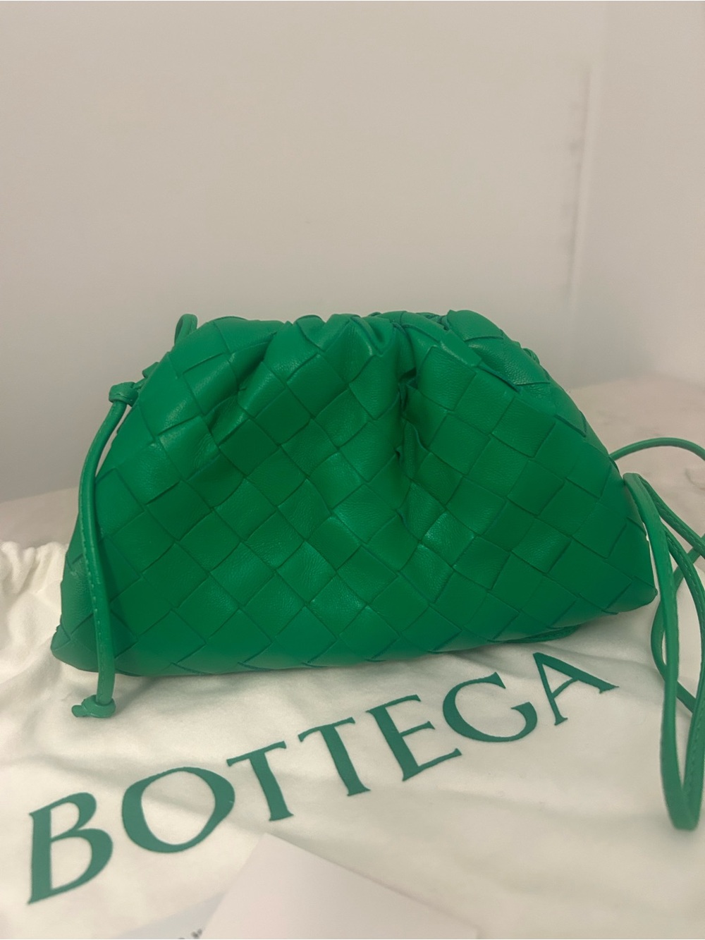 Bottega Veneta woven Intrecciato Pouch Crossbody Bag green New - Picture 2 of 10
